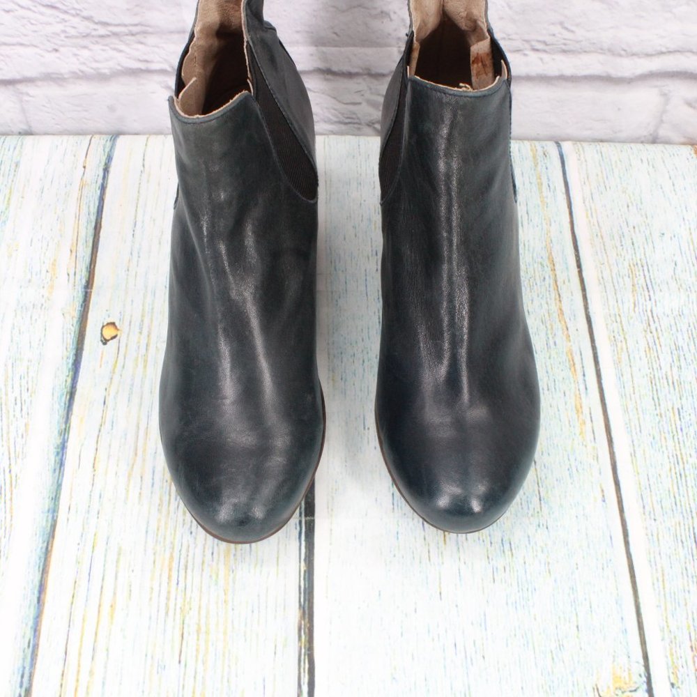 Eric Michael Web Shoemakers Blue Leather Slip On Chelsea Boots Size 8 - 8.5 - Picture 5 of 9